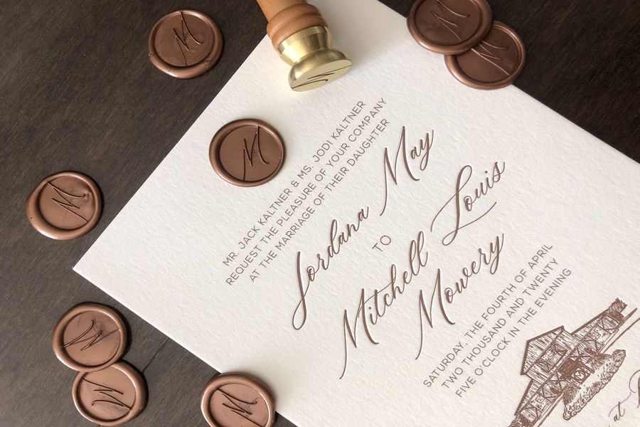 Wedding invitation created for Jordana and Mitchell